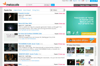 Aperçu visuel du site http://www.metacafe.com/