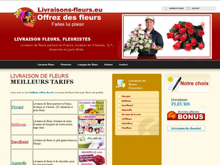 Aperçu visuel du site http://www.livraisons-fleurs.eu