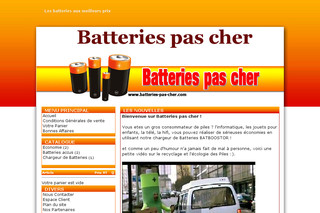 Aperçu visuel du site http://www.batteries-pas-cher.com