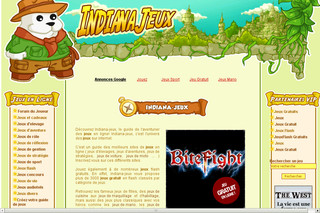 Aperçu visuel du site http://www.indiana-jeux.com