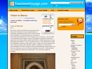 Aperçu visuel du site http://www.tourismevoyage.com