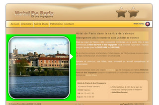Aperçu visuel du site http://www.hoteldeparis-valence.com