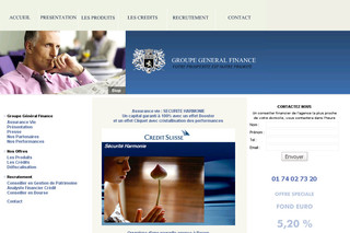 Aperçu visuel du site http://www.groupegeneralfinance.fr