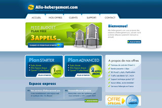 Aperçu visuel du site http://www.allo-hebergement.com