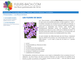 Aperçu visuel du site http://www.fleurs-bach.com
