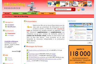 Aperçu visuel du site http://www.urlrewriting.fr