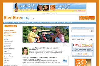 Aperçu visuel du site http://www.bienetremag.com