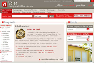 Aperçu visuel du site http://volet.comprendrechoisir.com