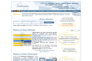 Aperçu visuel du site http://www.calendae.com