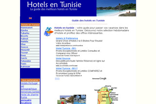 Aperçu visuel du site http://www.hotels-en-tunisie.com