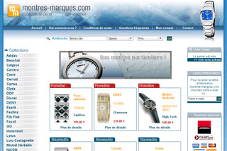 Aperçu visuel du site http://www.montres-marques.com