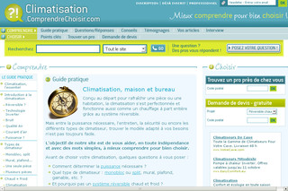 Aperçu visuel du site http://climatisation.comprendrechoisir.com