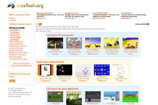 Aperçu visuel du site http://www.jeuxflash.org