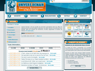 Aperçu visuel du site http://www.universdemain.com