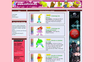 Aperçu visuel du site http://www.colorier.biz
