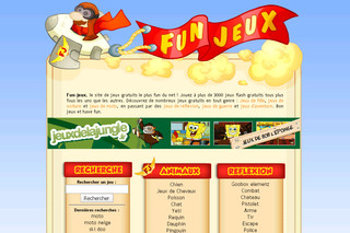 Aperçu visuel du site http://www.fun-jeux.com