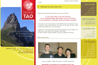 Aperçu visuel du site http://www.espacetao.fr