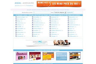 Aperçu visuel du site http://www.aqua-annuaire.fr