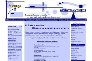 Aperçu visuel du site http://www.achats-ventes.ch