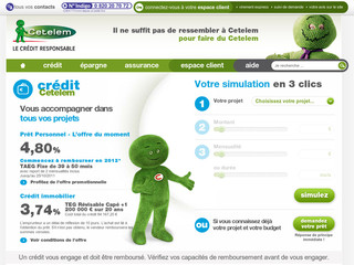 Aperçu visuel du site http://www.cetelem.fr