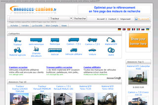 Aperçu visuel du site http://annonces-camions.fr