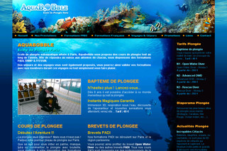 Aperçu visuel du site http://www.aquabobble.com