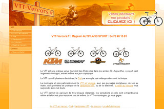 Aperçu visuel du site http://www.vtt-vercors.fr