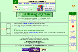 Aperçu visuel du site http://www.bowling-france.fr