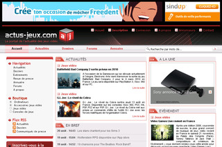 Aperçu visuel du site http://www.actus-jeux.com