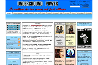 Underground Power - L'univers Rap Français, Us, RnB, Soul, Reggae, Ragga Dancehall