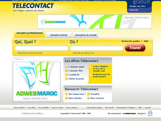 Aperçu visuel du site http://www.telecontact.ma