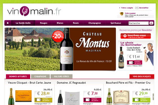 Aperçu visuel du site http://www.vin-malin.fr