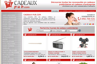 Aperçu visuel du site http://www.cadeaux-pub.com