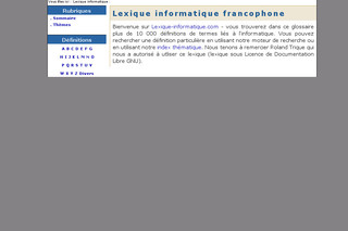 Lexique-informatique.com-Dictionnaire informatique Lexique-informatique.com-Dictionnaire informatique