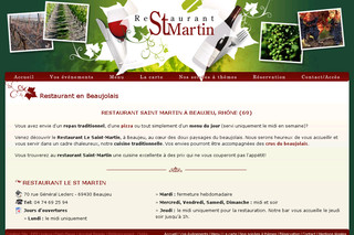 Aperçu visuel du site http://www.restaurant-saint-martin.fr