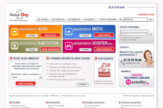 Aperçu visuel du site http://www.assurone.com