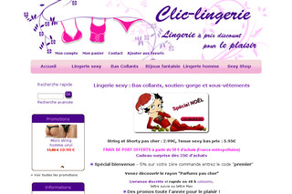 Aperçu visuel du site http://www.clic-lingerie.com