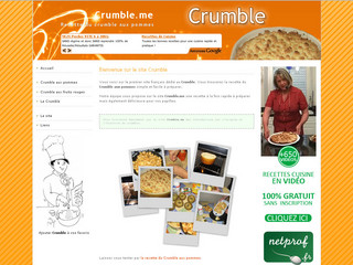 Aperçu visuel du site http://www.crumble.me