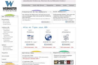 Aperçu visuel du site http://www.webmaster-freelance.org