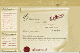 Aperçu visuel du site http://www.offrirunpoeme.fr