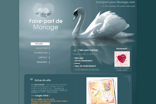 Aperçu visuel du site http://www.fairepartpourmariage.com