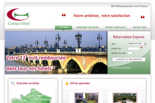 Aperçu visuel du site http://www.contact-hotel.com