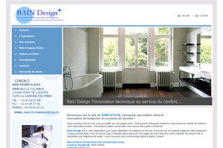 Aperçu visuel du site http://www.bain-design.fr/