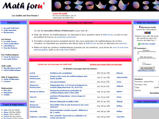 Aperçu visuel du site http://www.mathforu.com