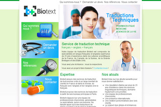 Aperçu visuel du site http://www.biotext.fr