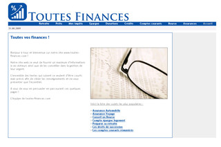 Aperçu visuel du site http://www.toutes-finances.com