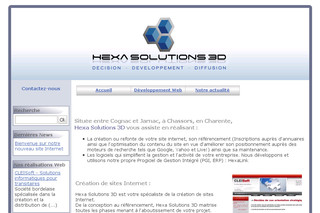 Aperçu visuel du site http://www.hexasolutions3d.fr
