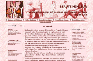 Aperçu visuel du site http://www.beaute-minceur.ch