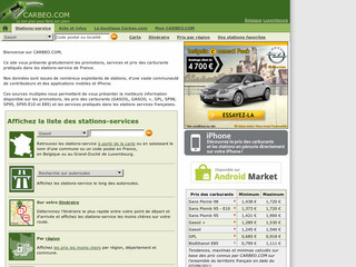Aperçu visuel du site http://www.carbu.fr/