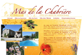 Aperçu visuel du site http://www.gites-ardeche-chabriere.fr